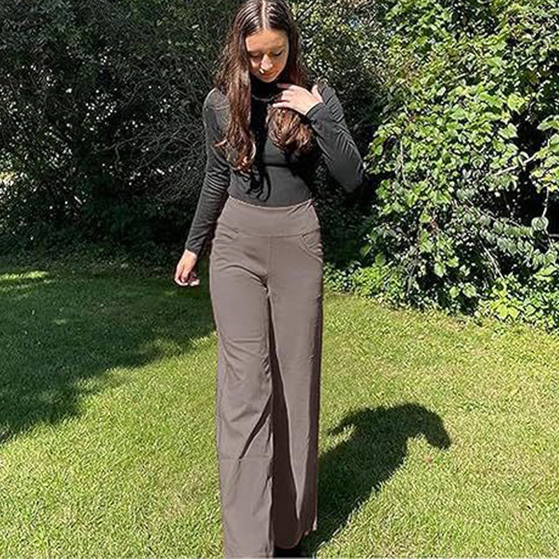 🎁 Zeitlich begrenztes Sonderangebot: 50 % Rabatt 💞Stretch-Yoga-Loungehose mit weitem Bein und Taschen für Damen
