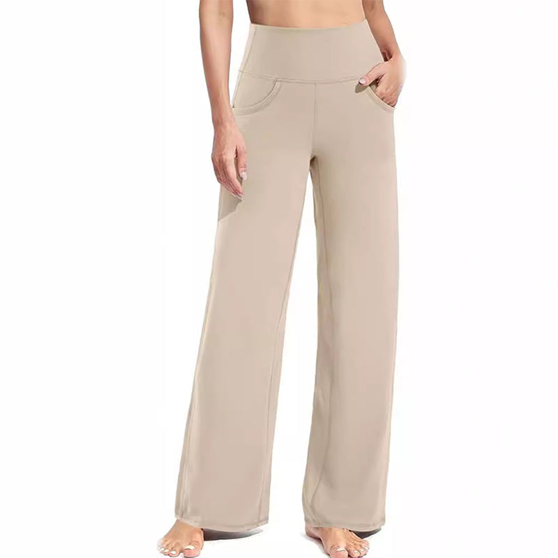 🎁 Zeitlich begrenztes Sonderangebot: 50 % Rabatt 💞Stretch-Yoga-Loungehose mit weitem Bein und Taschen für Damen