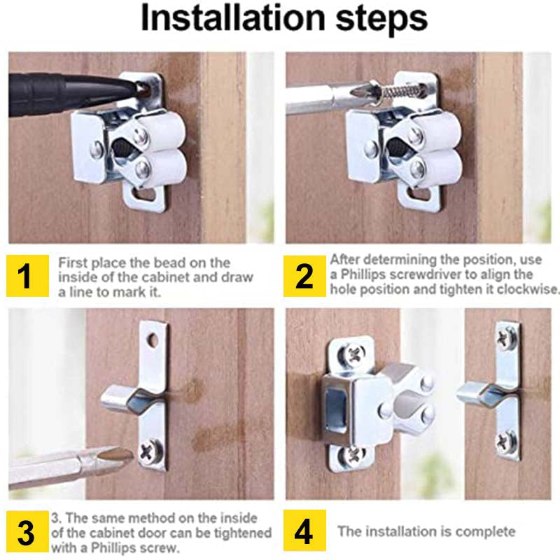 Klassischer Rollenschnäpper aus Edelstahl für Schranktüren