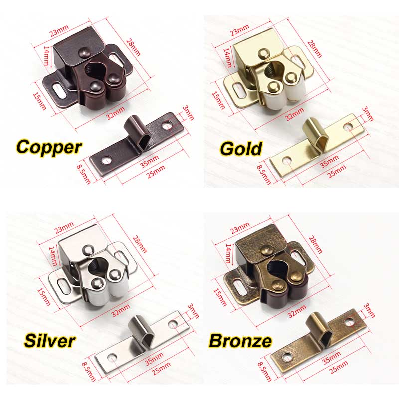 Klassischer Rollenschnäpper aus Edelstahl für Schranktüren