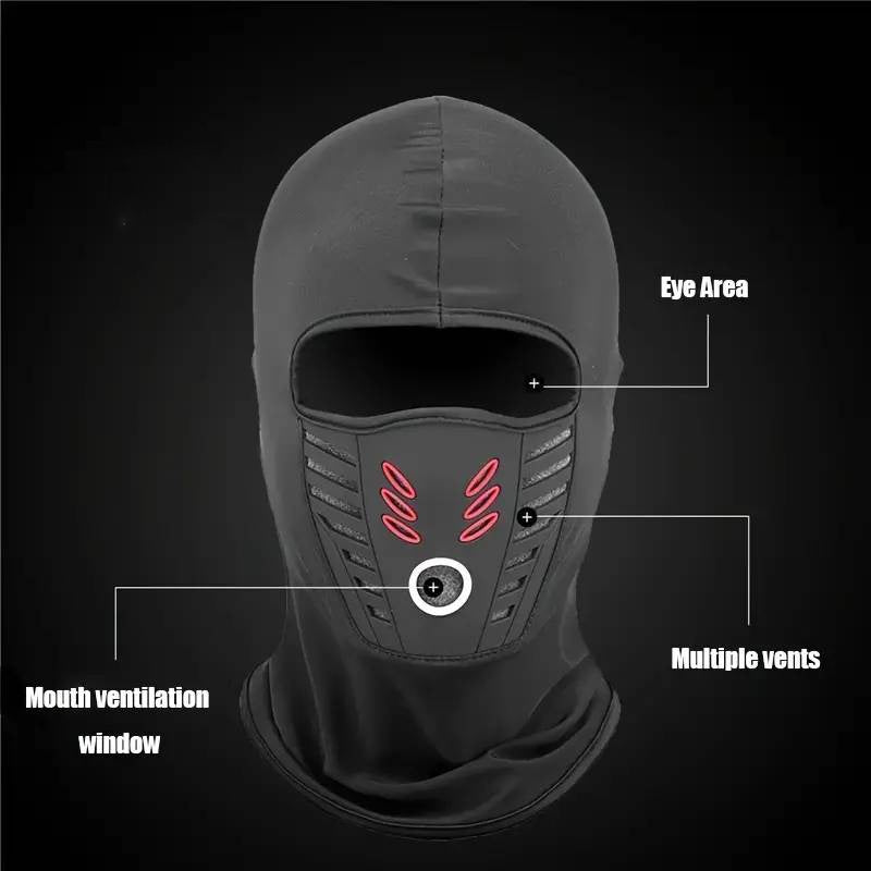 Winddichte, schützende und staubdichte Kapuze für Motorrad- und Fahrradfahren, Offroad-Fahren, atmungsaktive, thermische Winter-Gesichtsmaske, kompatibel mit Fahrrad-, Motorrad- und Skhelm
