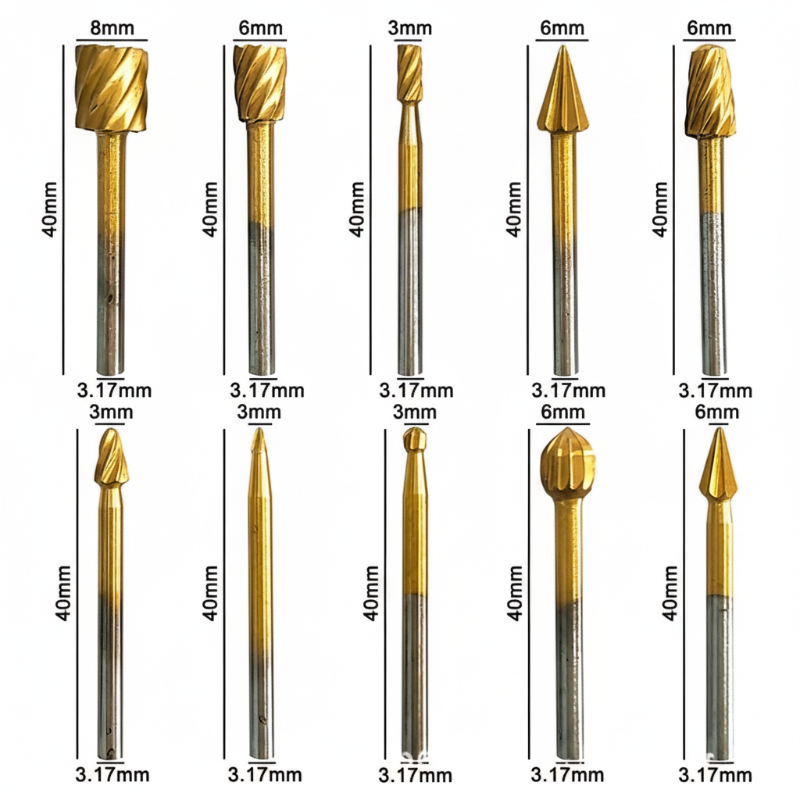10-teiliges HSS-Bohrerset zum Schnitzen und Gravieren von Holz
