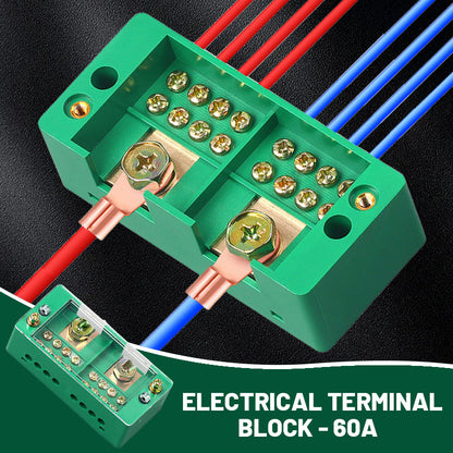 Elektrischer Klemmenblock - 60a, 8 Schraubenpositionen