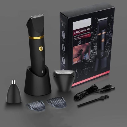 💥 3-in-1-Elektro-Körperhaartrimmer für Männer, kabelloser Intimhaarschneider für Männer, wasserdichter Elektrorasierer