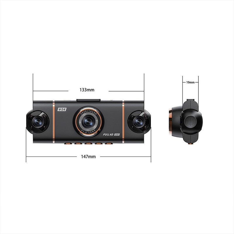🔥2026: Starten Sie mit dem perfekten Überblick! 🚘📹 4-Kanal HD-Dashcam mit Rundum-Aufnahme (Front, Innenraum, Heck)