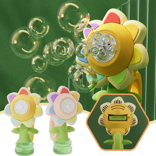 Sonnenblumenförmiges tragbares elektrisches Spielzeug zur Herstellung von Seifenblasen