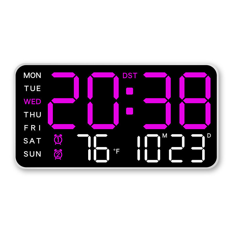Große digitale Wanduhr mit LED-Anzeige, Datumsanzeige und Thermometer, ideales Geschenk für Senioren, Dekoration für Wohn- und Schlafzimmer
