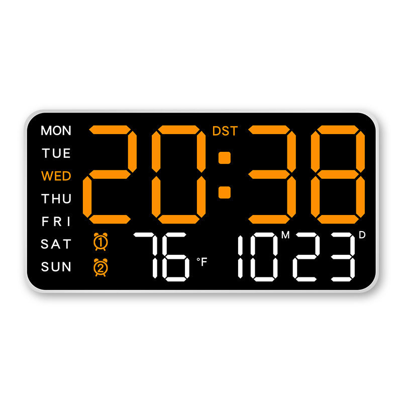 Große digitale Wanduhr mit LED-Anzeige, Datumsanzeige und Thermometer, ideales Geschenk für Senioren, Dekoration für Wohn- und Schlafzimmer
