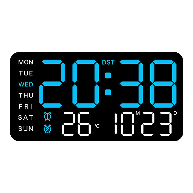Große digitale Wanduhr mit LED-Anzeige, Datumsanzeige und Thermometer, ideales Geschenk für Senioren, Dekoration für Wohn- und Schlafzimmer
