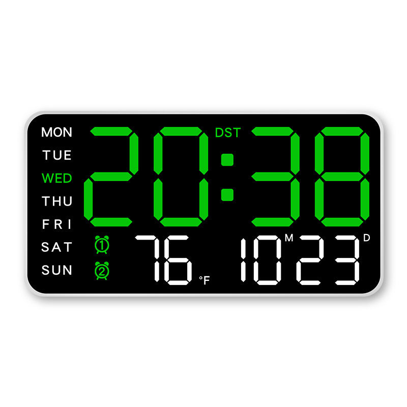 Große digitale Wanduhr mit LED-Anzeige, Datumsanzeige und Thermometer, ideales Geschenk für Senioren, Dekoration für Wohn- und Schlafzimmer