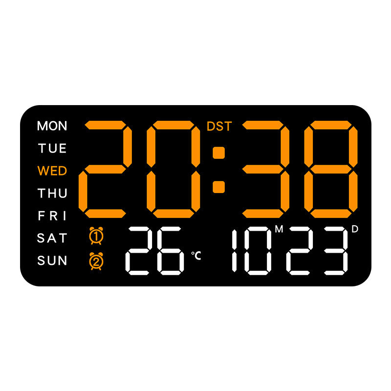 Große digitale Wanduhr mit LED-Anzeige, Datumsanzeige und Thermometer, ideales Geschenk für Senioren, Dekoration für Wohn- und Schlafzimmer