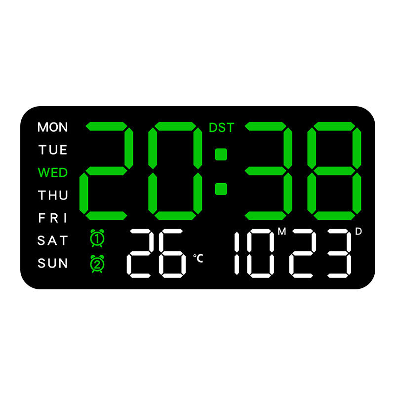 Große digitale Wanduhr mit LED-Anzeige, Datumsanzeige und Thermometer, ideales Geschenk für Senioren, Dekoration für Wohn- und Schlafzimmer