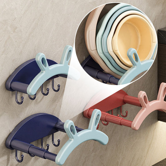 Ausziehbarer Wandhalter aus Kunststoff für Waschbecken mit Haken