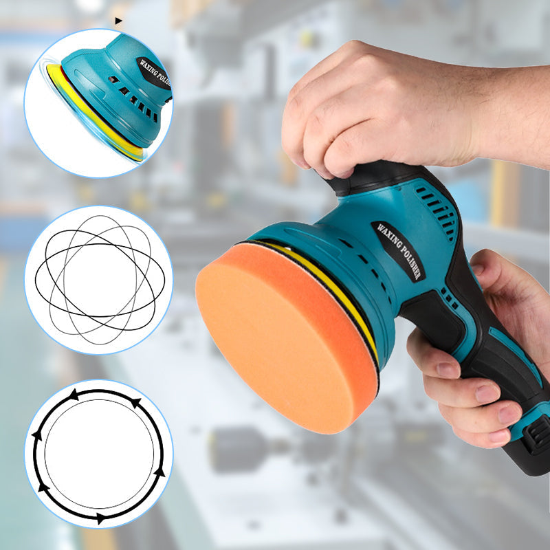 21V Cordless Car Polisher, Ausgestattet mit 2 Lithiumbatterien, 23 Zubehörteilen, kompatibel mit Makita-Akkus, geeignet für Auto-Schönheitspflege, Autolack-Wachsen