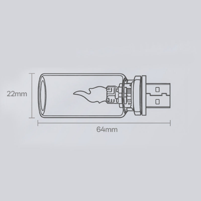 USB-Ambientelampe mit realistischer Flamme