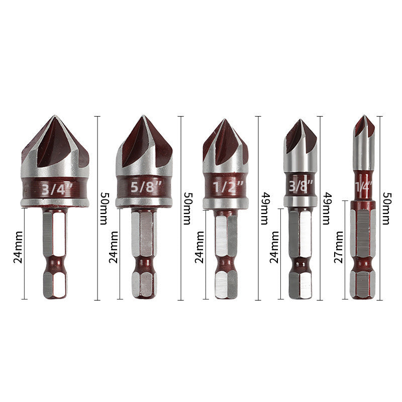 🛠️Jetzt 50 % Rabatt! 🔩 Senkbohrer-Set für Holzbearbeitung 5-teilig – Saubere, bündige Löcher, langlebig und zeitsparend ⚙️