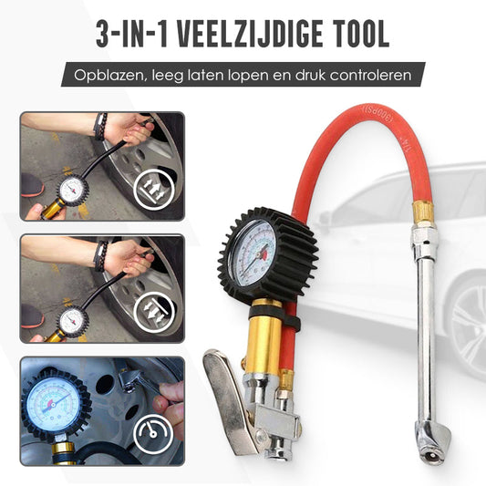 Reifendruckmesser mit Aufpumpfunktion (0-220 PSI)