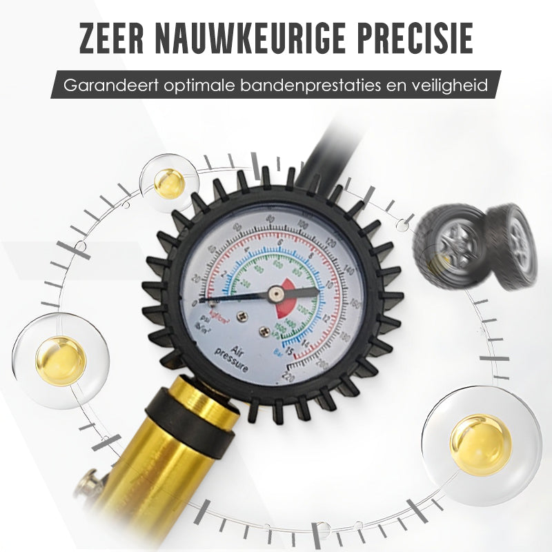 Reifendruckmesser mit Aufpumpfunktion (0-220 PSI)