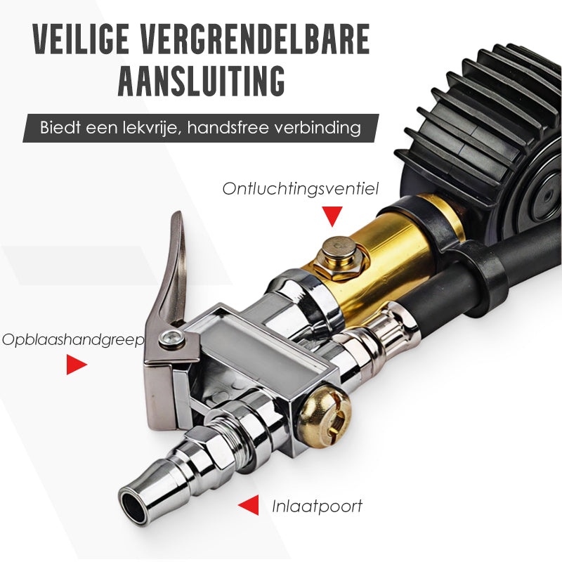 Reifendruckmesser mit Aufpumpfunktion (0-220 PSI)