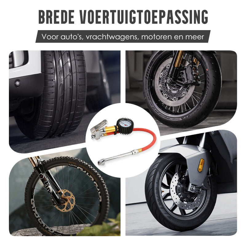 Reifendruckmesser mit Aufpumpfunktion (0-220 PSI)