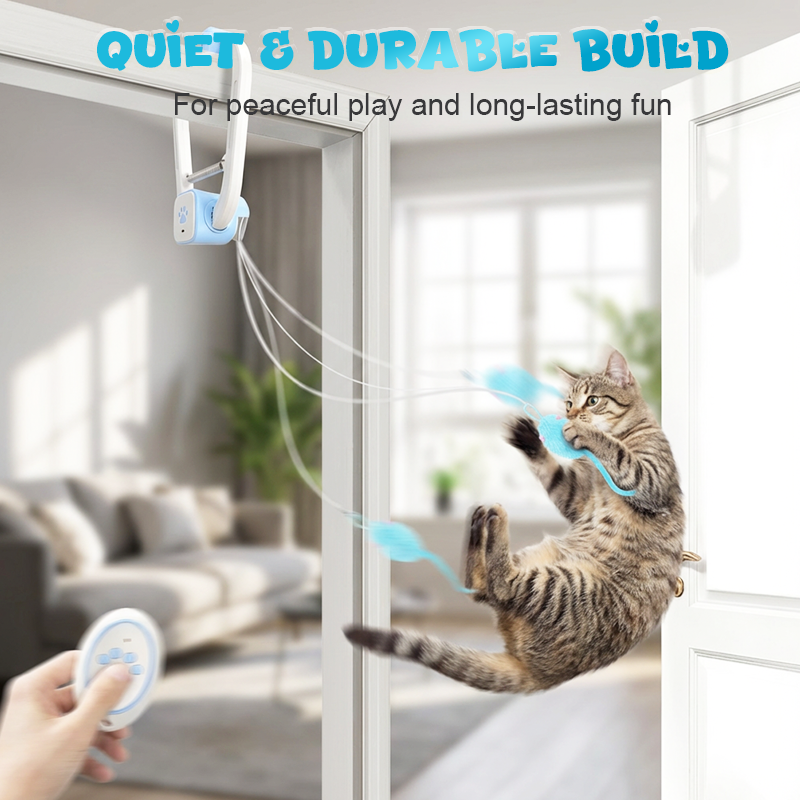 🐱🎮 Interaktives Katzenspielzeug mit Fernbedienung – 50% RABATT! Bis zu 20m Reichweite, elastisches Seil, mehrere Spielmodi – Jagdspaß vom Sofa aus.