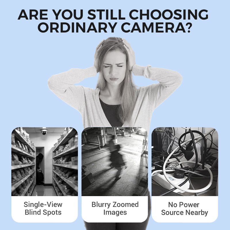 360° Schwenk-Neige 4K Dual-Linsen Sicherheitskamera – Outdoor WLAN Überwachungskamera