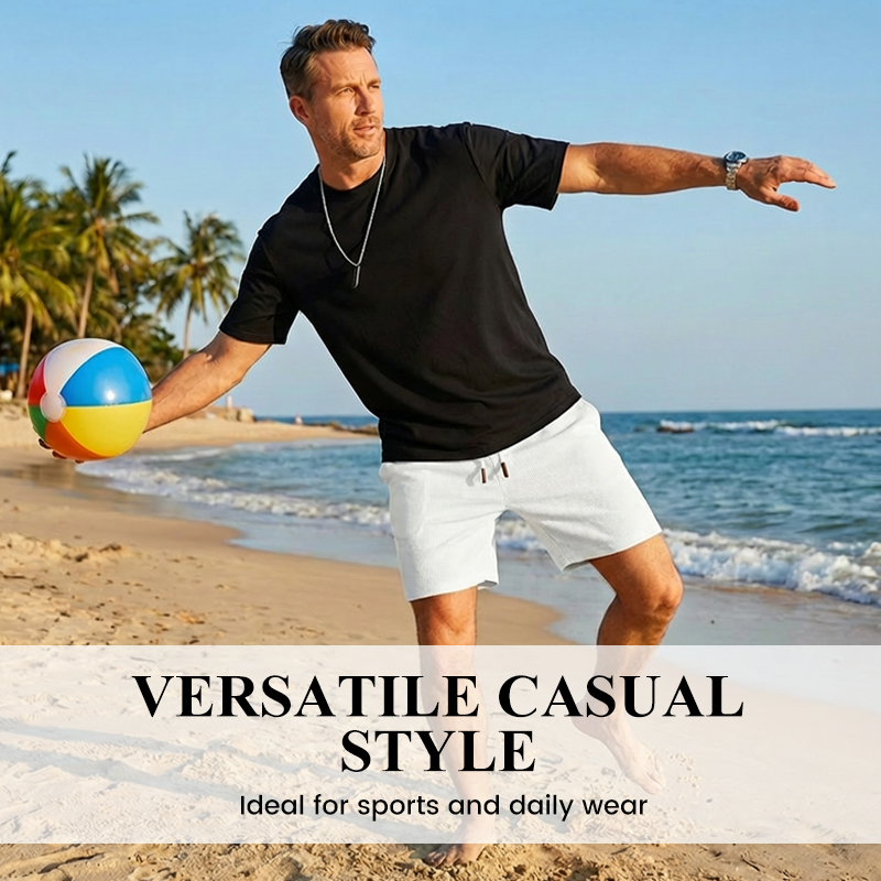 🩳💪 Lässige Herren-Shorts aus Waffelstrick mit Kordelzug – 50% RABATT! Bequem, atmungsaktiv, perfekt für warme Tage. 🔥☀️
