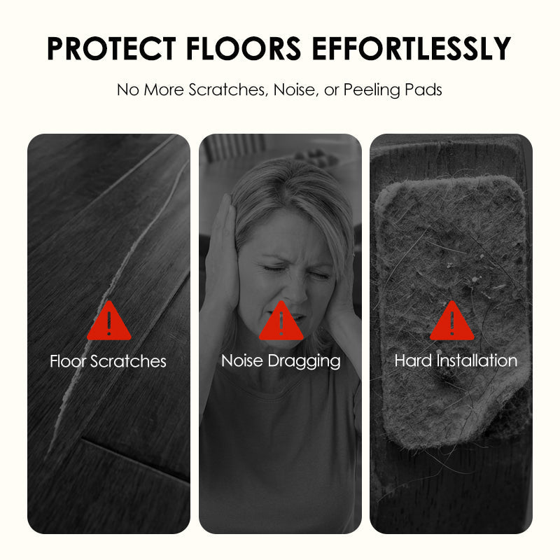 24 Stück Silikon-Stuhlbeinschoner mit Filzpolstern