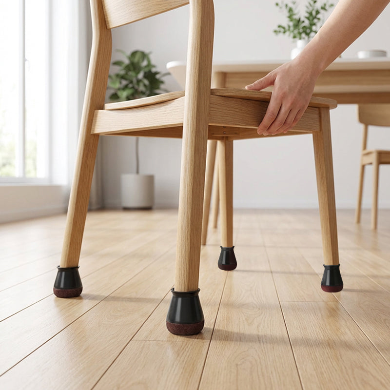 24 Stück Silikon-Stuhlbeinschoner mit Filzpolstern