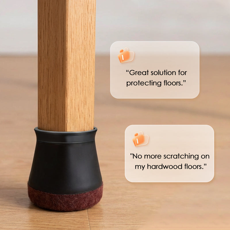 24 Stück Silikon-Stuhlbeinschoner mit Filzpolstern