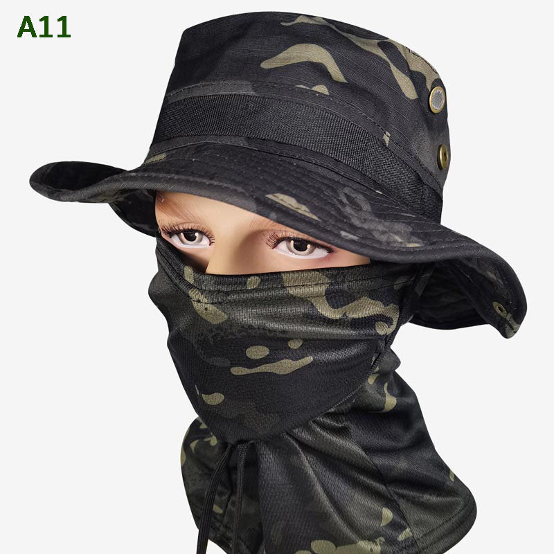 2-in-1-Camouflage-Angelhut und Maskenhalsband
