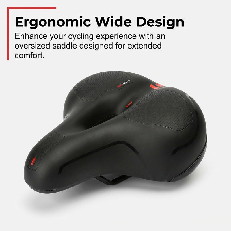 Memory Foam Sattel AntiSchmerz Fahrradsattel 26x22cm WASSERDICHT PU-Leder & Memory Schaum atmungsaktiv rutschfest Maximaler Komfort für MTB Rennrad & E-Bike Reflektierendes Design