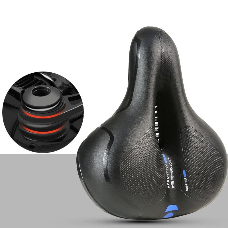 Memory Foam Sattel AntiSchmerz Fahrradsattel 26x22cm WASSERDICHT PU-Leder & Memory Schaum atmungsaktiv rutschfest Maximaler Komfort für MTB Rennrad & E-Bike Reflektierendes Design