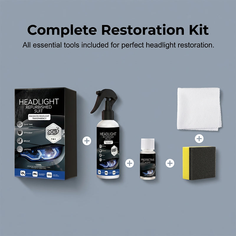 🚗 2 KAUFEN, 1 GRATIS! 🔆 Professionelles Scheinwerfer-Restaurierungsset – Entfernt Vergilbung und Kratzer, stellt die Klarheit wieder her und bietet UV-Schutz – einfache DIY-Lösung ✨