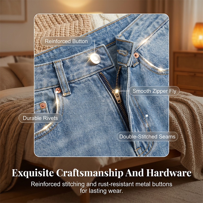 Damenjeans mit hoher Taille und geradem Bein