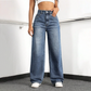 Damenjeans mit hoher Taille und geradem Bein