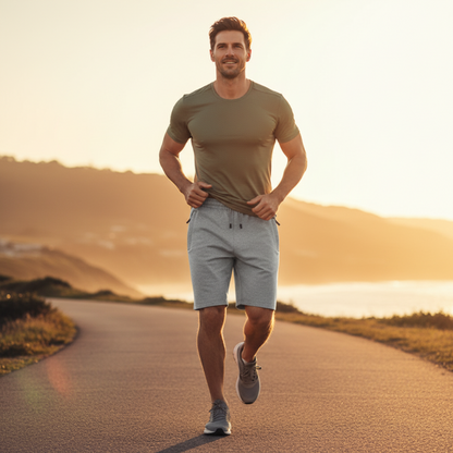 Herren-Sommer-Outdoor-Freizeit-Shorts fürs Fitnessstudio, schlichter Stil, figurbetont, einfarbig, bequem und stilvoll