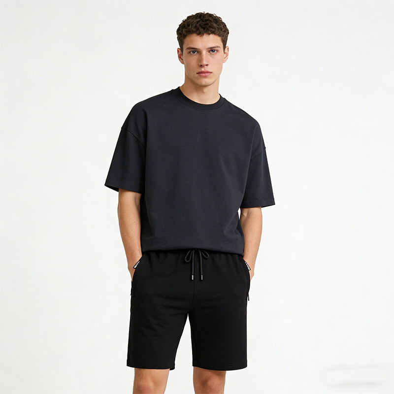 Herren-Sommer-Outdoor-Freizeit-Shorts fürs Fitnessstudio, schlichter Stil, figurbetont, einfarbig, bequem und stilvoll