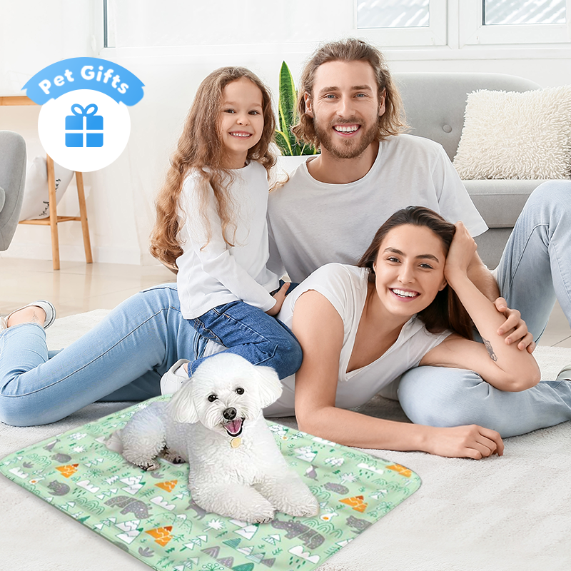 Robuste Kühlmatte für Haustiere mit Cartoon-Motiv