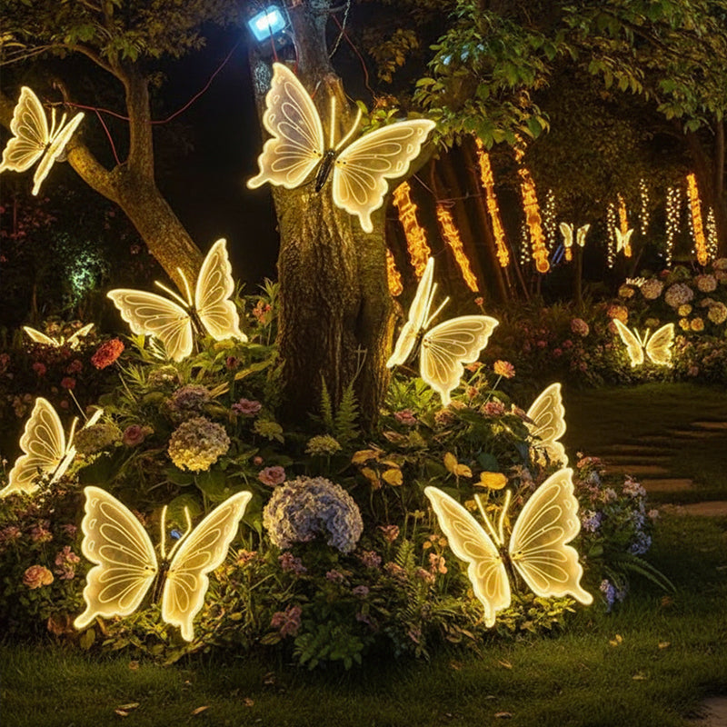 🔥Solange der Vorrat reicht 50 % Rabatt!🎉Dynamische wasserdichte LED-Schmetterlingsgartenleuchten