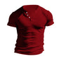 Herren-Henley-T-Shirt mit geripptem Kragen und kurzen Ärmeln