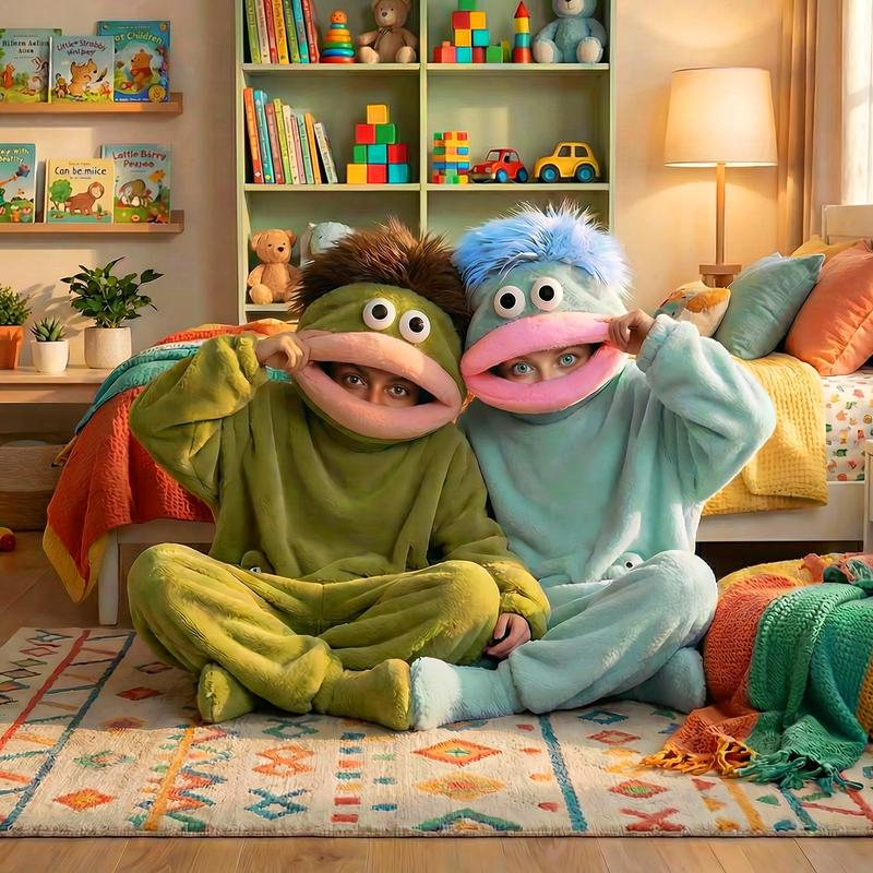 ✨Eleganz braucht keine Worte 🐟Kuscheliger Pyjama aus Korallenfleece mit Figuren🧸