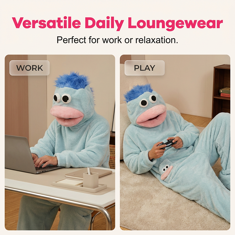 ✨Eleganz braucht keine Worte 🐟Kuscheliger Pyjama aus Korallenfleece mit Figuren🧸