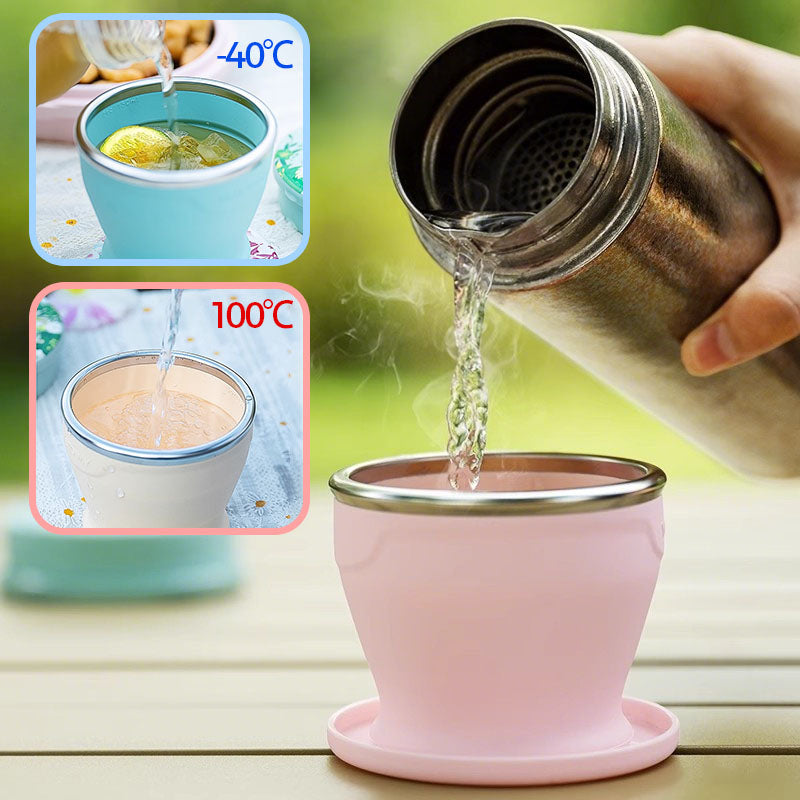 240 ml tragbarer Klappbecher aus Silikon