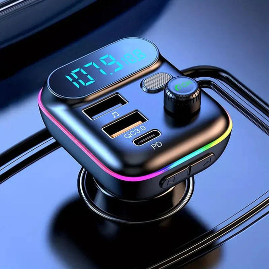 Multifunktionaler Bluetooth-FM-Sender mit Beleuchtung für das Auto