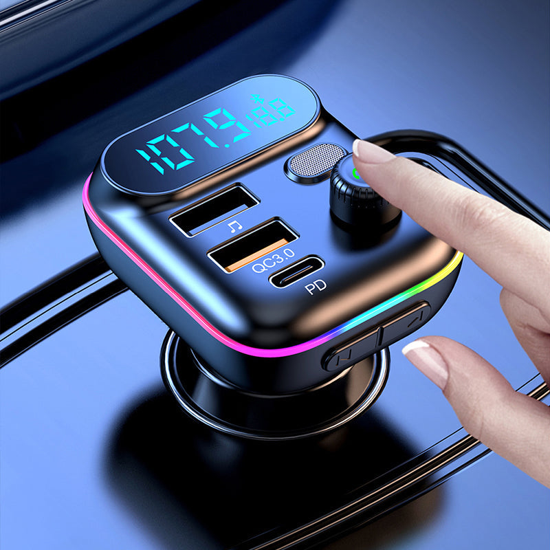 Multifunktionaler Bluetooth-FM-Sender mit Beleuchtung für das Auto