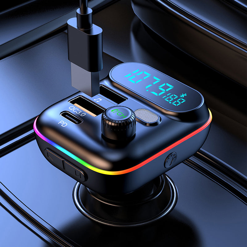 Multifunktionaler Bluetooth-FM-Sender mit Beleuchtung für das Auto