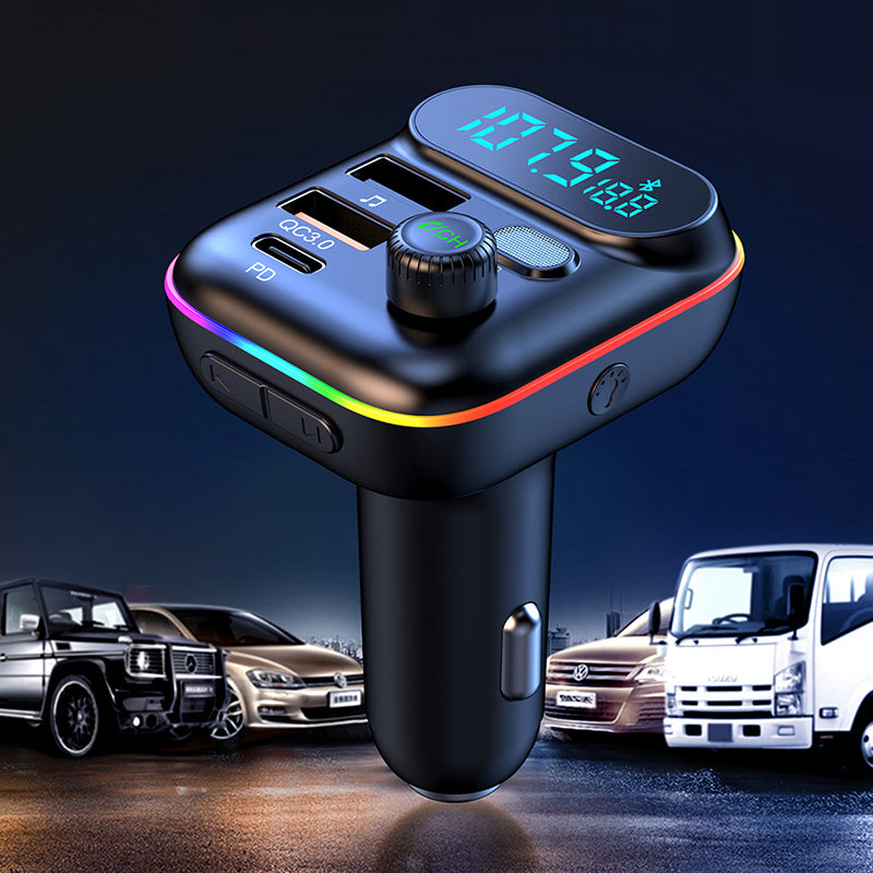 Multifunktionaler Bluetooth-FM-Sender mit Beleuchtung für das Auto
