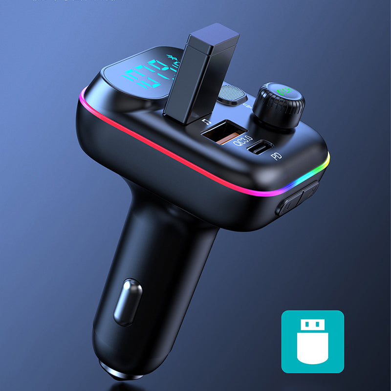Multifunktionaler Bluetooth-FM-Sender mit Beleuchtung für das Auto