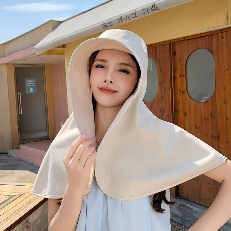Sonnenhut für Damen mit Vollsichtschutz und Tuch